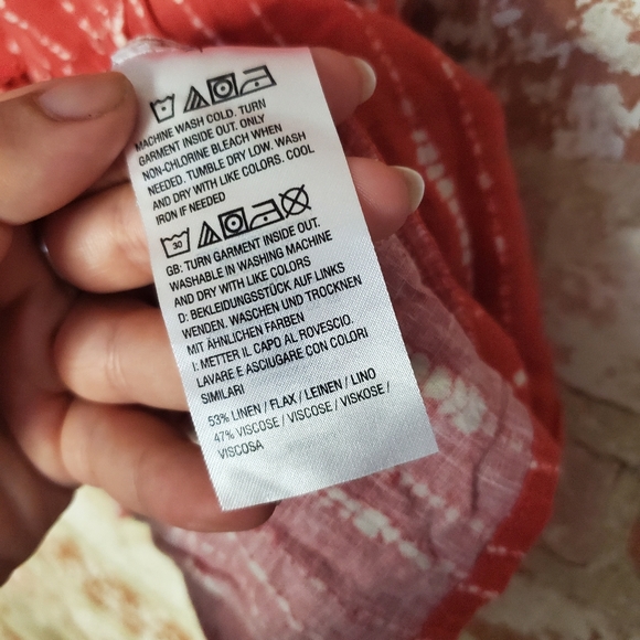 Tie dye linen peplum top - Picture 4 of 5